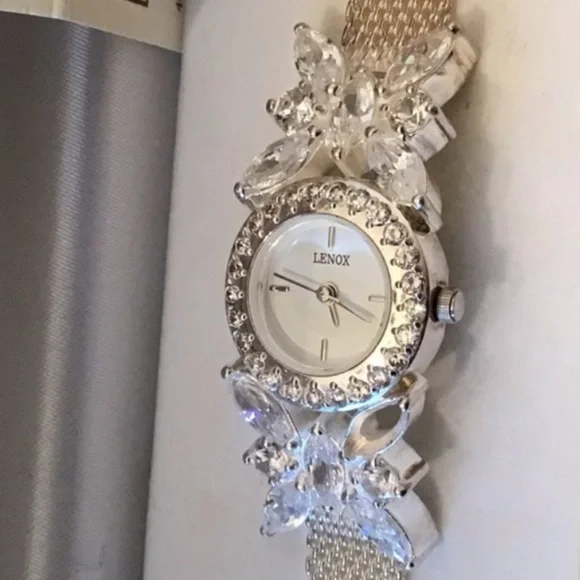 Lenox - Solid Sterling Silver 925 and Crystal Watch - Picture 1 of 8